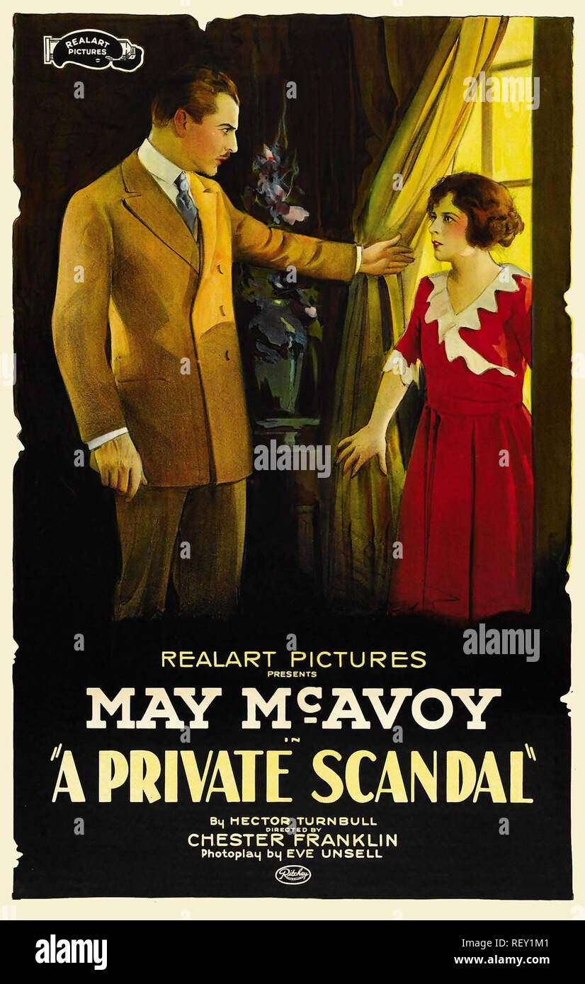 Ein privater Skandal 1921 silent Realart Bilder Film mit May McAvoy und Lloyd Whitlock Stockfoto