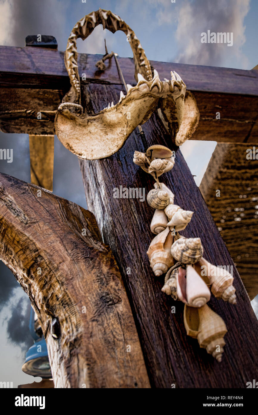 Dhow Fest Boot Ornamente Stockfoto