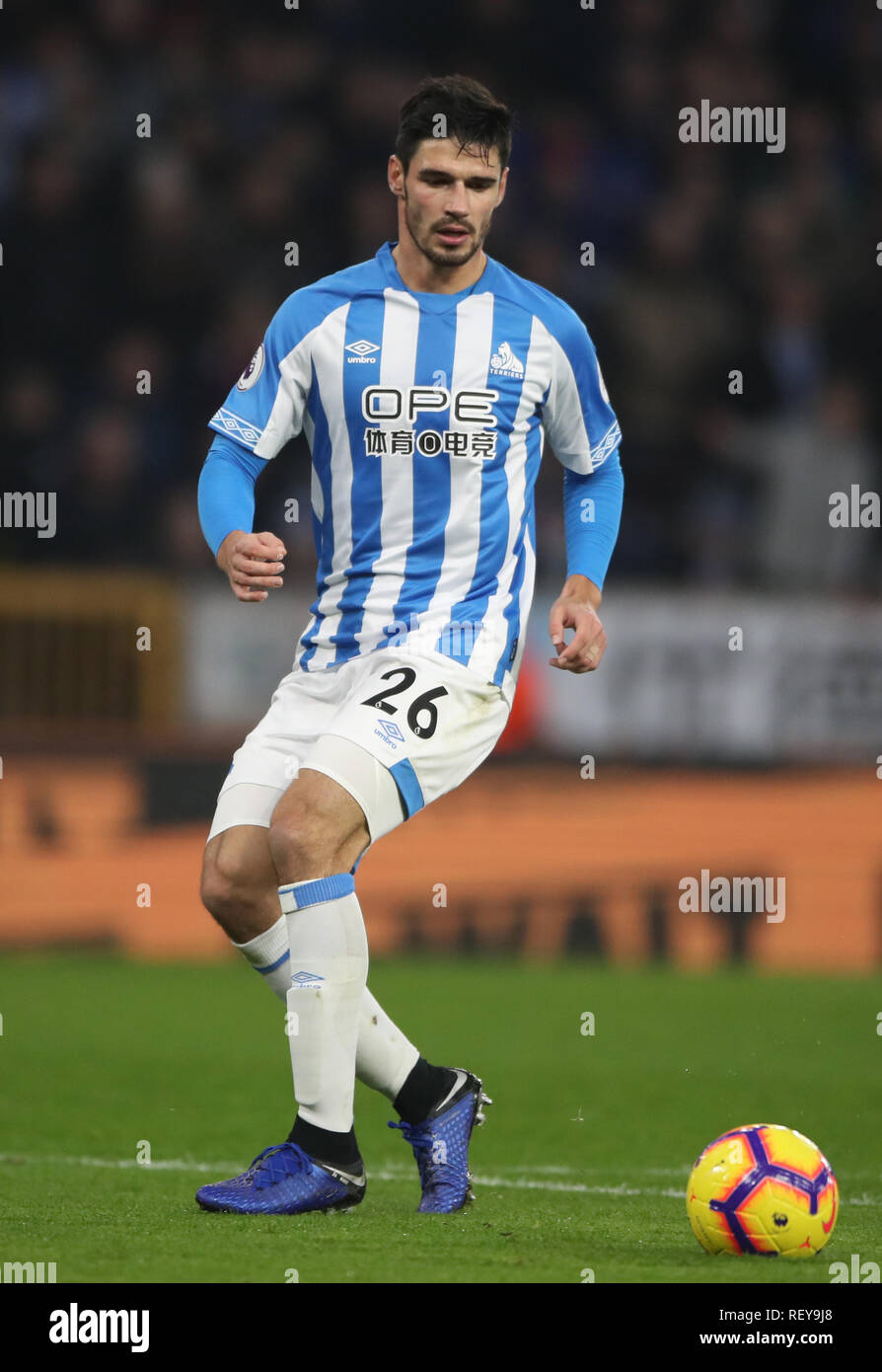 Die Huddersfield Town Christopher Schindler während der Premier League Spiel im Molineux, Wolverhampton Stockfoto