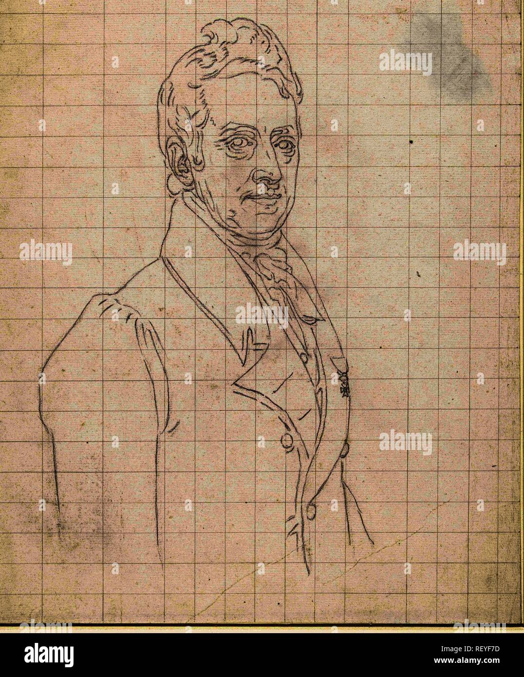 Studie für das Porträt von Guillian Dani?l Crommelin. Verfasser der Stellungnahme: Charles Howard Hodges. Datierung: 1774 - 1837. Maße: H 308 mm x B 255 mm. Museum: Rijksmuseum, Amsterdam. Stockfoto