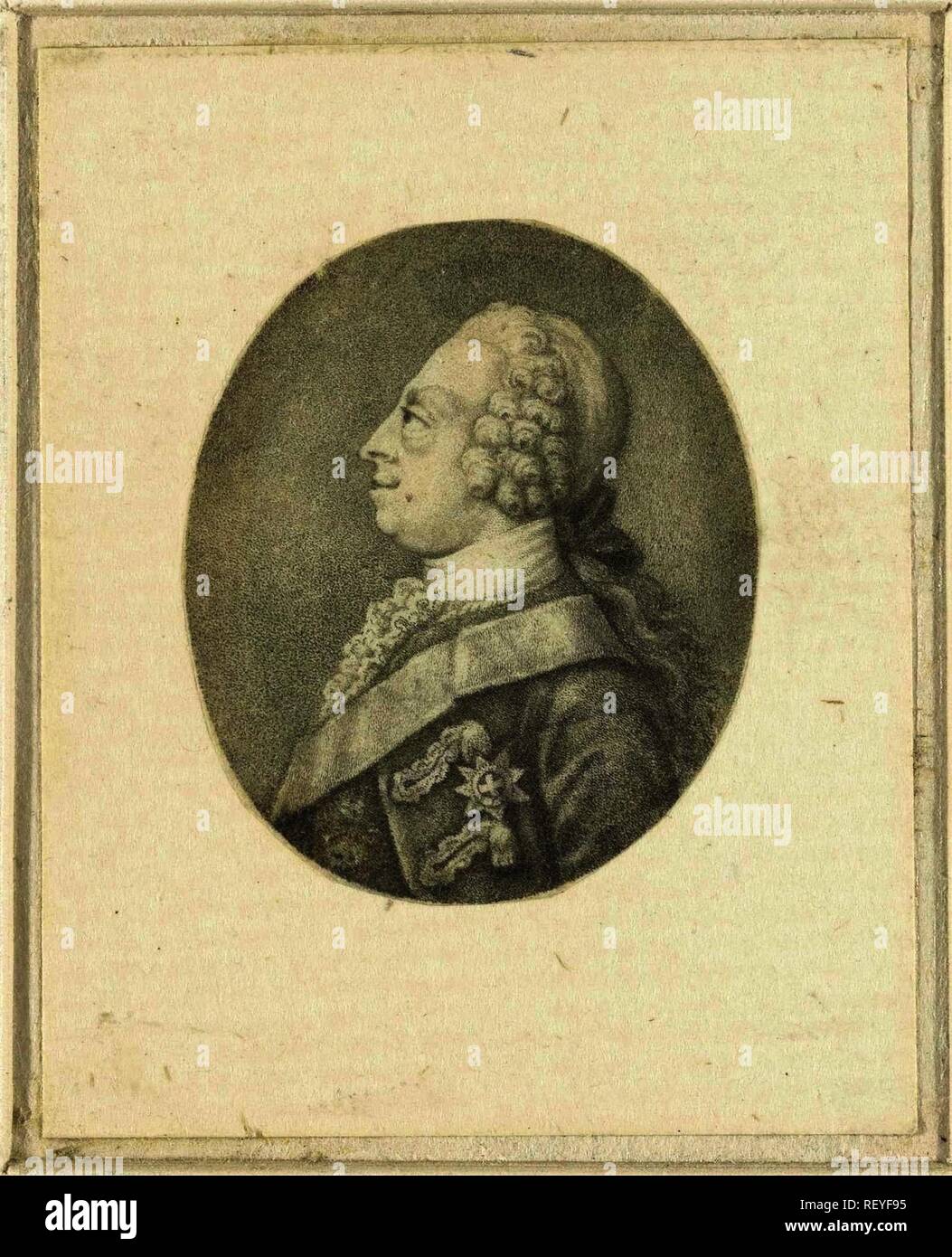 In oval von George III. von England Büste. Verfasser: Anonym. Datierung: 1760 - 1820. Maße: H 35 mm x B 29 mm. Museum: Rijksmuseum, Amsterdam. Stockfoto