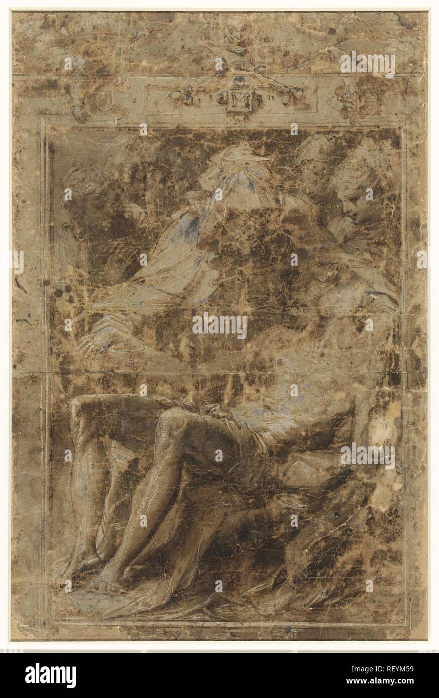 Klage von Maria und die Frauen. Verfasser der Stellungnahme: Perino Del Vaga (möglicherweise). Datierung: 1511 - 1547. Maße: H 308 mm x B 203 mm. Museum: Rijksmuseum, Amsterdam. Stockfoto