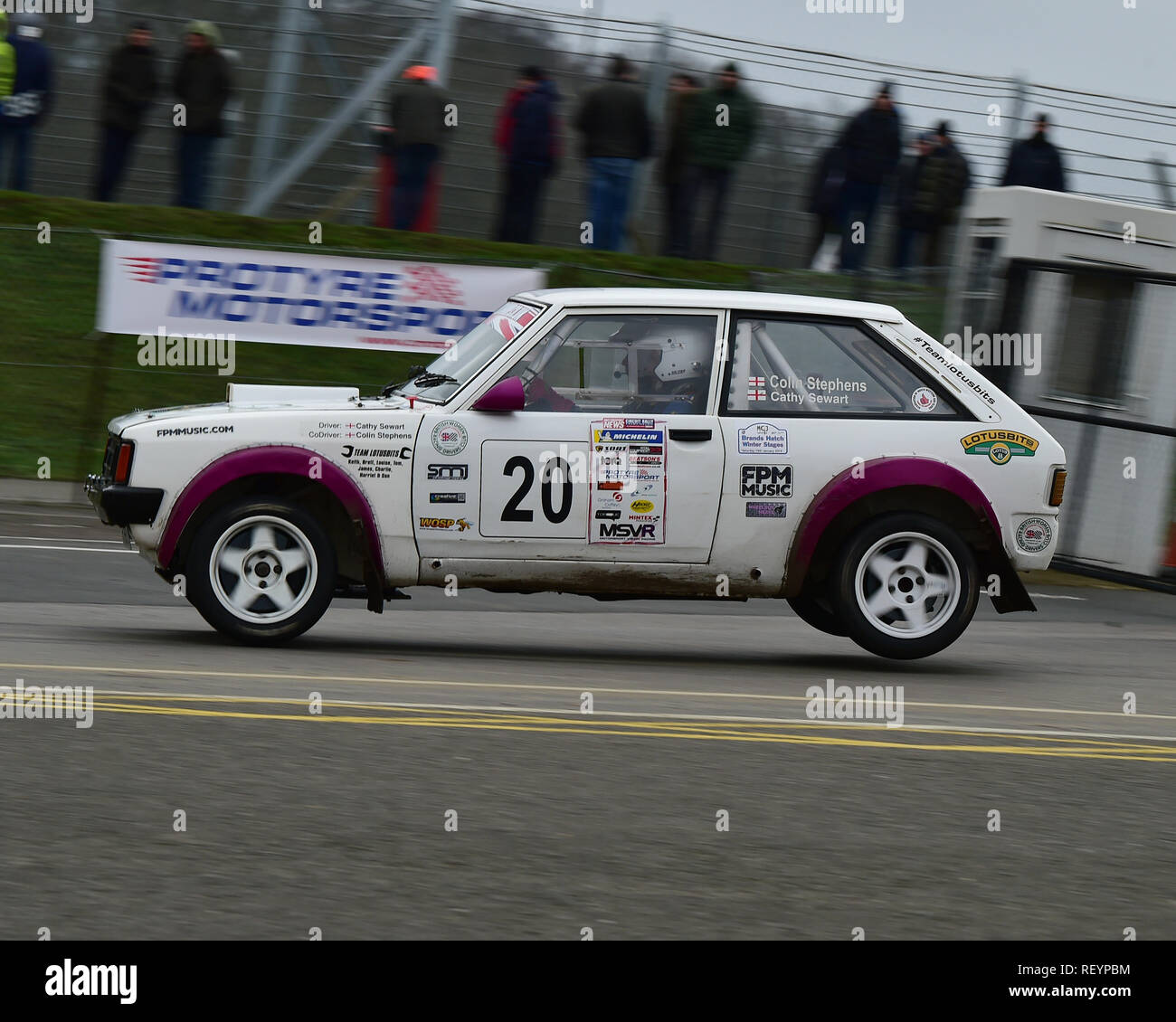 Cathy Sewart, Colin Stephens, Talbot Sunbeam Lotus, MGJ Rally Stages, Chelmsford Motor Club, Brands Hatch, Samstag, 19. Januar 2019, MSV, Circuit Stockfoto