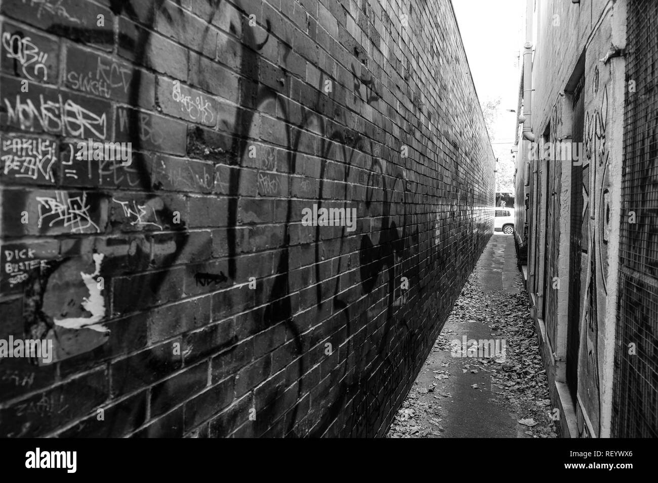 Graffiti Street Art in der Stadt Melbourne Stockfoto