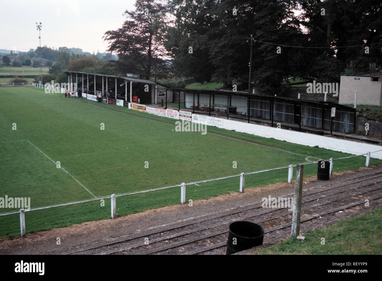 Allgemeine Ansicht eines Netherfield FC Football Ground, Parkside Road, Kendal, Cumbria, dargestellt am 18. September 1993 Stockfoto