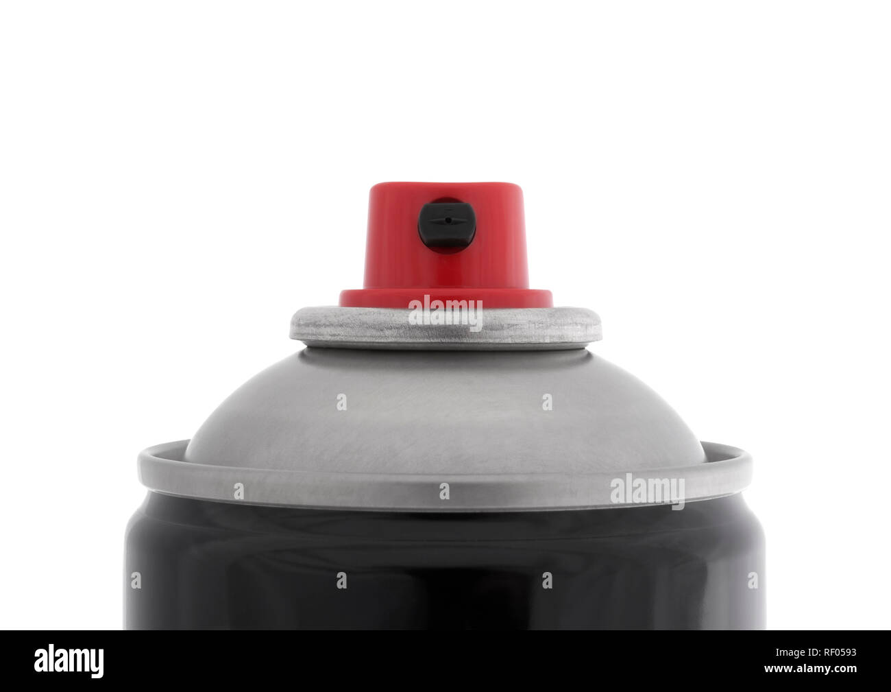 Spraydose Düse auf weißem Hintergrund Stockfoto