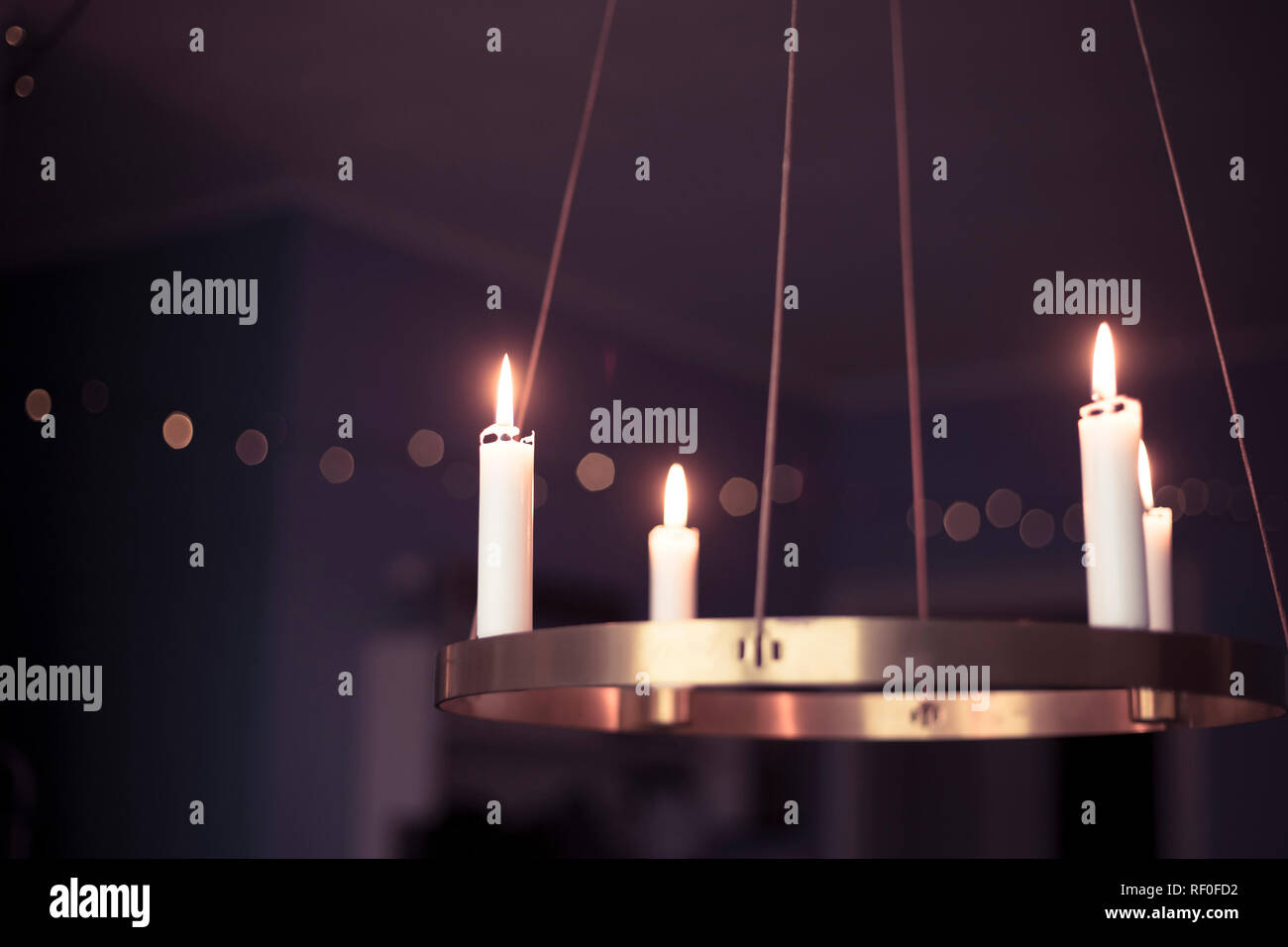 Winter Weihnachten Oder Hygge Hintergrund Mit Kerzen