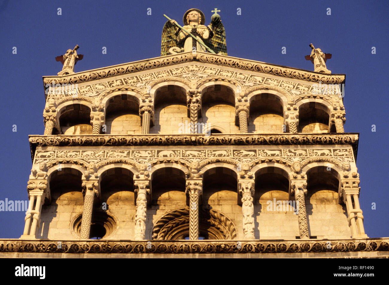 San Michele in Foro Kirche, Lucca, Toscana (Toskana), Italien Stockfoto
