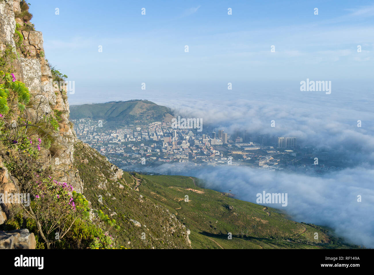 Devil's Peak ist ein beliebtes Wanderziel für Ansässige und Touristen in Table Mountain National Park, Cape Town, Western Cape, Südafrika Stockfoto