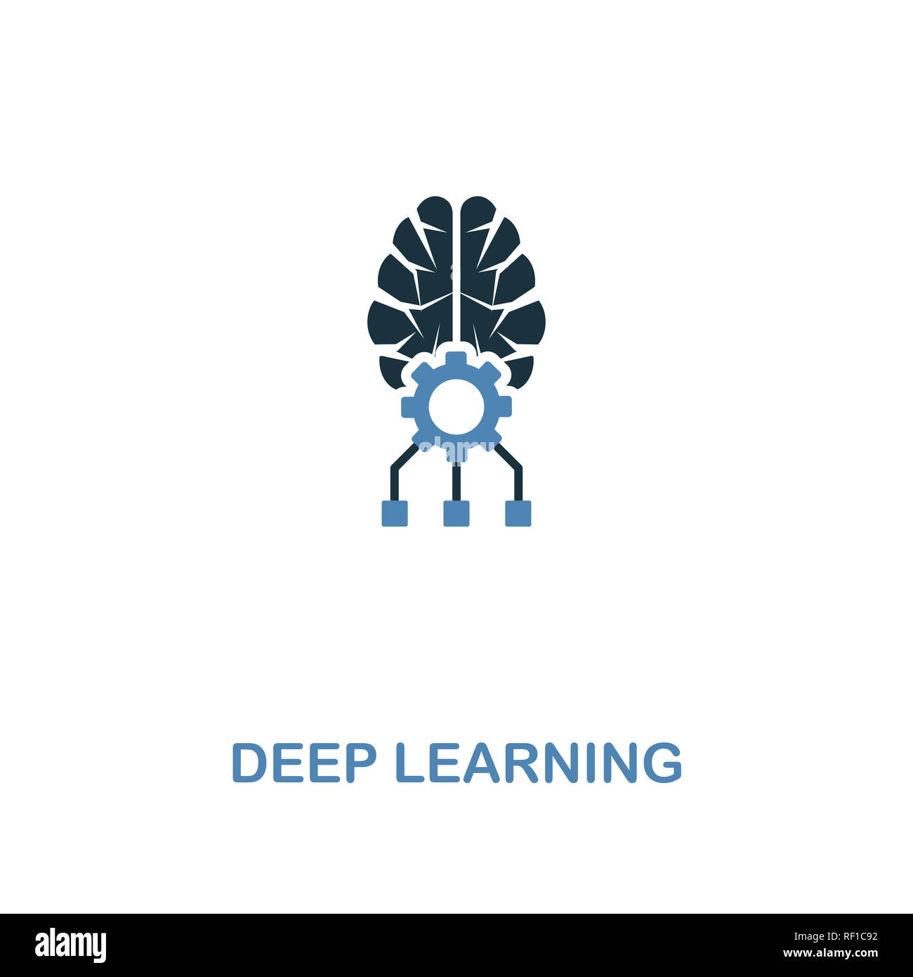 Deep Learning Symbol in zwei Farben Design. Premium Design aus der künstlichen Intelligenz. UX und UI. Pixel Perfect deep learning Symbol Inc. Stockfoto