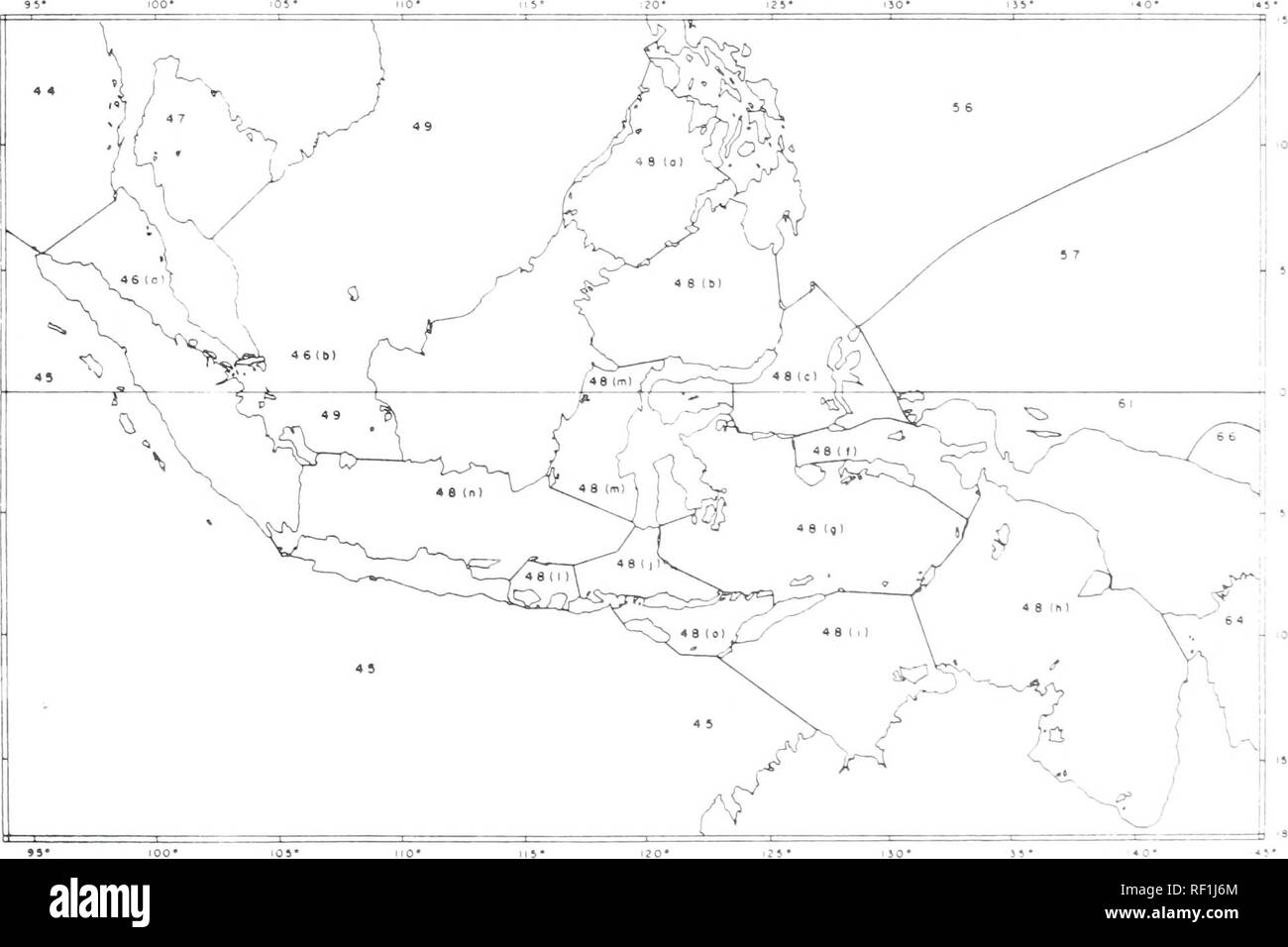. Katalog von Daten. Change Notice/World Data Center ein, Ozeanographie. Ozeanographie Statistiken.. Geographische INOEX - EINZELHEITEN DER MITTELMEERRAUM. Geographische INOEX - Details von Indonesien, 13. Bitte beachten Sie, dass diese Bilder sind von der gescannten Seite Bilder, die digital für die Lesbarkeit verbessert haben mögen - Färbung und Aussehen dieser Abbildungen können nicht perfekt dem Original ähneln. extrahiert. World Data Center - Ozeanographie. Washington, D.C.: World Data Center Stockfoto