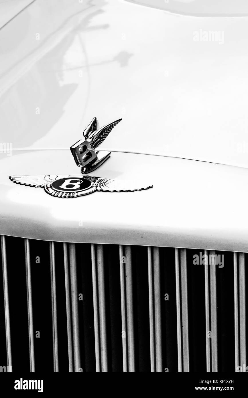 Bentley Auto: Motorhaube und Logo Stockfoto