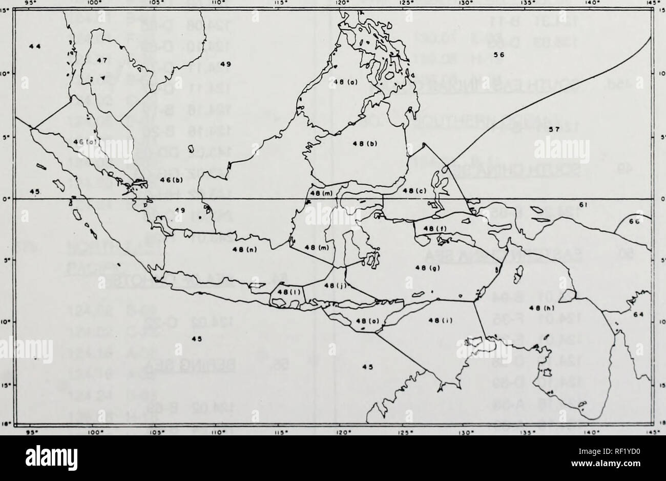 . Katalog von Daten. Change Notice/World Data Center ein, Ozeanographie. Ozeanographie Statistiken.. Geographischen INDEX - DETAILS VON INDONESIEN BEREICH 11. Bitte beachten Sie, dass diese Bilder sind von der gescannten Seite Bilder, die digital für die Lesbarkeit verbessert haben mögen - Färbung und Aussehen dieser Abbildungen können nicht perfekt dem Original ähneln. extrahiert. World Data Center - Ozeanographie. Washington, D.C.: World Data Center Stockfoto