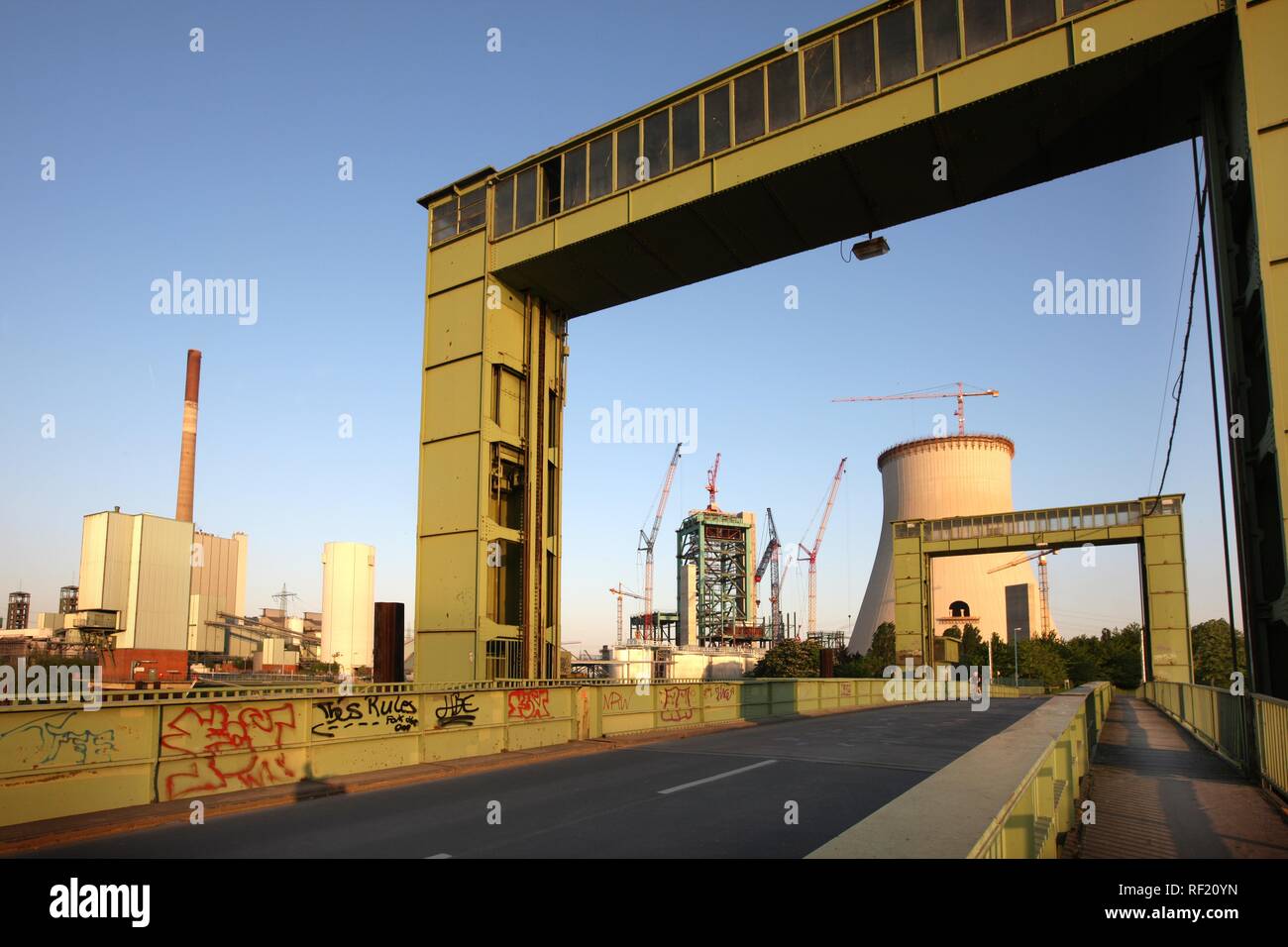 Baustelle von Deutschlands modernste Kohlekraftwerk, Walsum-10, Fertigstellung 2010, Duisburg Stockfoto