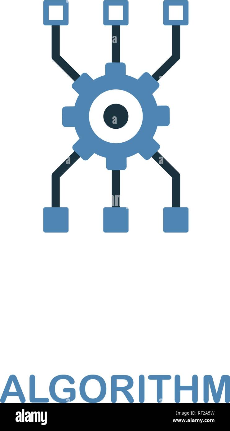 Algorithmus Symbol in zwei Farben Design. Premium Design aus der künstlichen Intelligenz. UX und UI. Pixel Perfect Algorithmus Symbol einschließlich i Stock Vektor