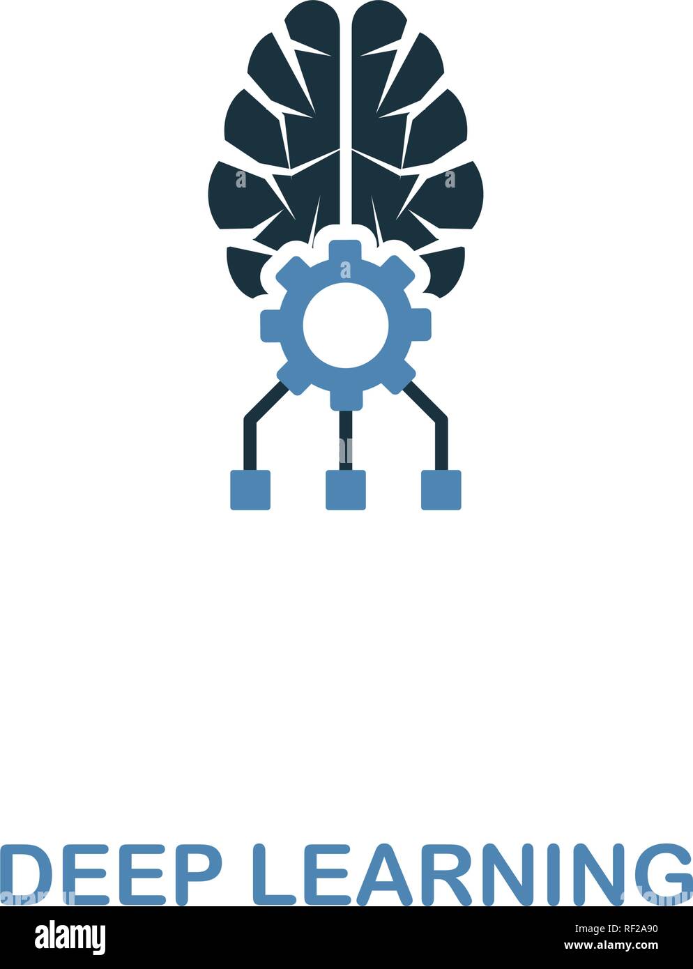 Deep Learning Symbol in zwei Farben Design. Premium Design aus der künstlichen Intelligenz. UX und UI. Pixel Perfect deep learning Symbol Inc. Stock Vektor