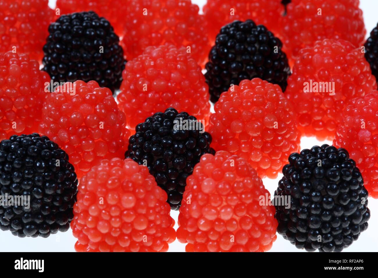 Süßigkeiten, Jelly Beeren wie Himbeeren und Brombeeren geformt, Berry jujubes Stockfoto