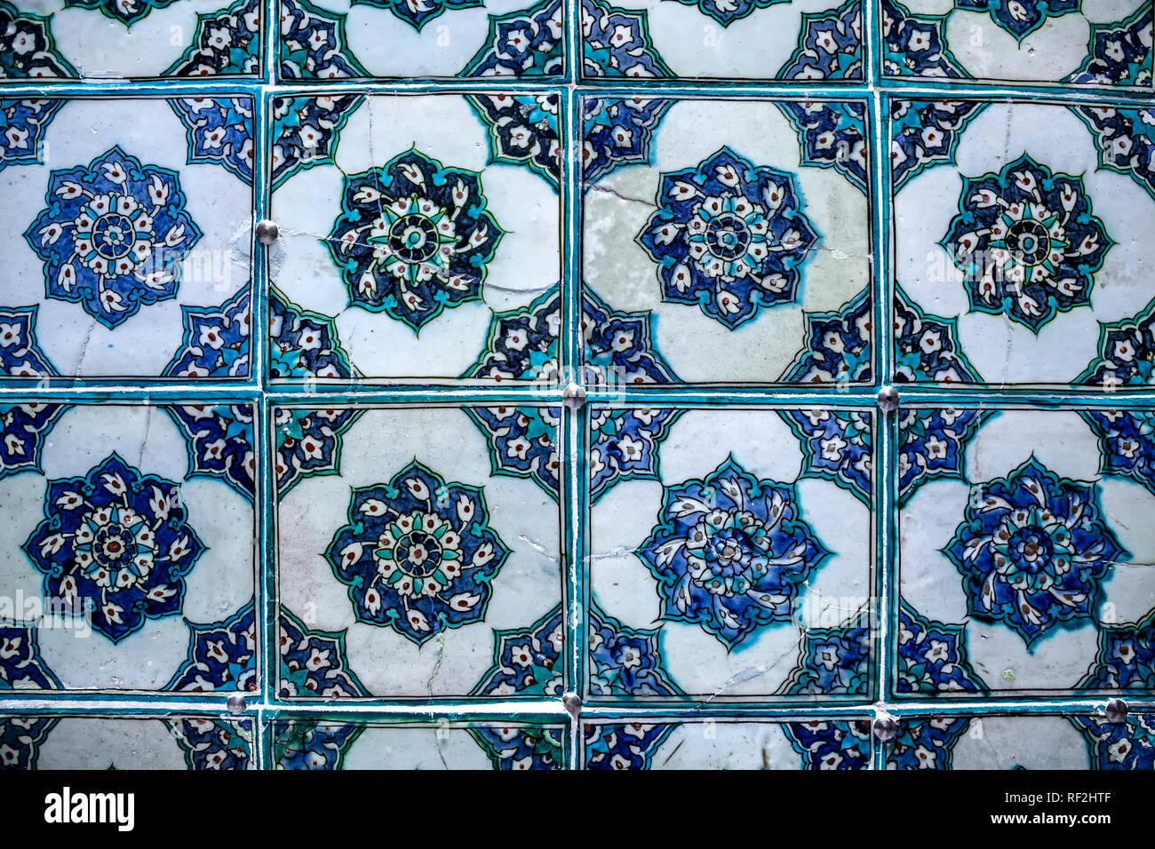 Dekorfliese, Topkapi Palace Museum, Istanbul, Türkei Stockfoto