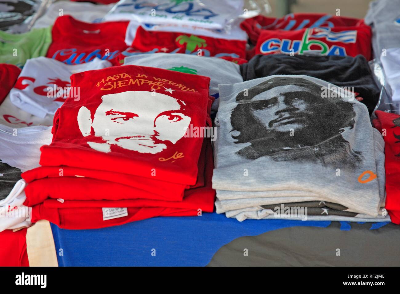 Che Guevara T-Shirts, Souvenirs in Kuba, Karibik Stockfoto