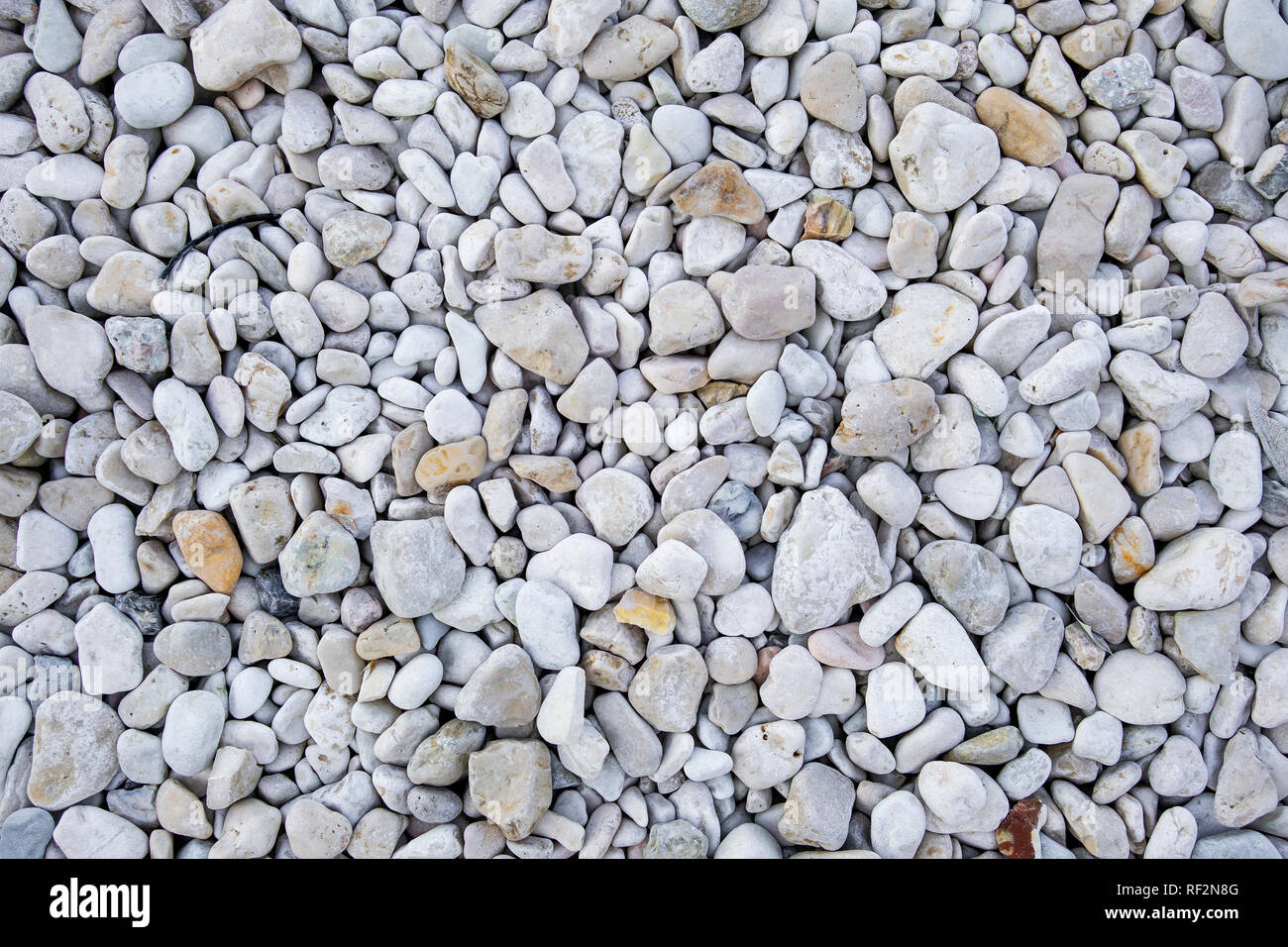 Ein Bild von einer weißen Kieselsteinen Hintergrund Stockfoto