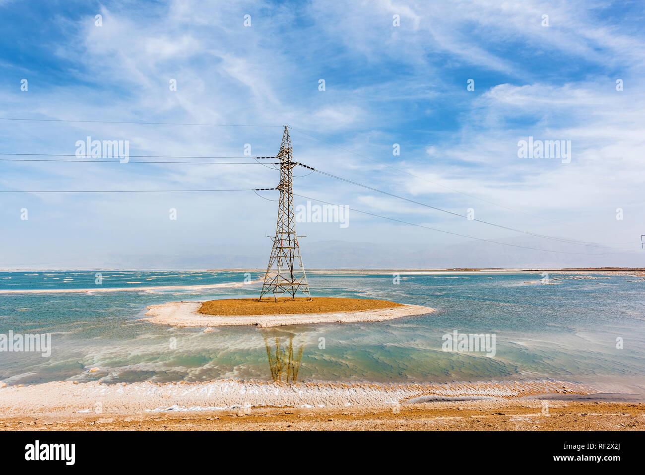 Power post am Toten Meer. Israel Stockfoto