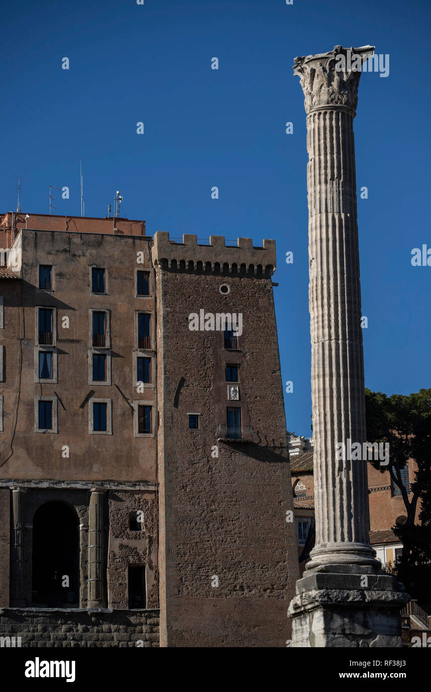 Foto Carlo Lannutti/LaPresse 15-01 - 2019 Roma, Italia Cronaca. Basilika Ulpia Al Foro di Traiano Nella Foto: Campidoglio Palazzo Senatorenpalast Stockfoto