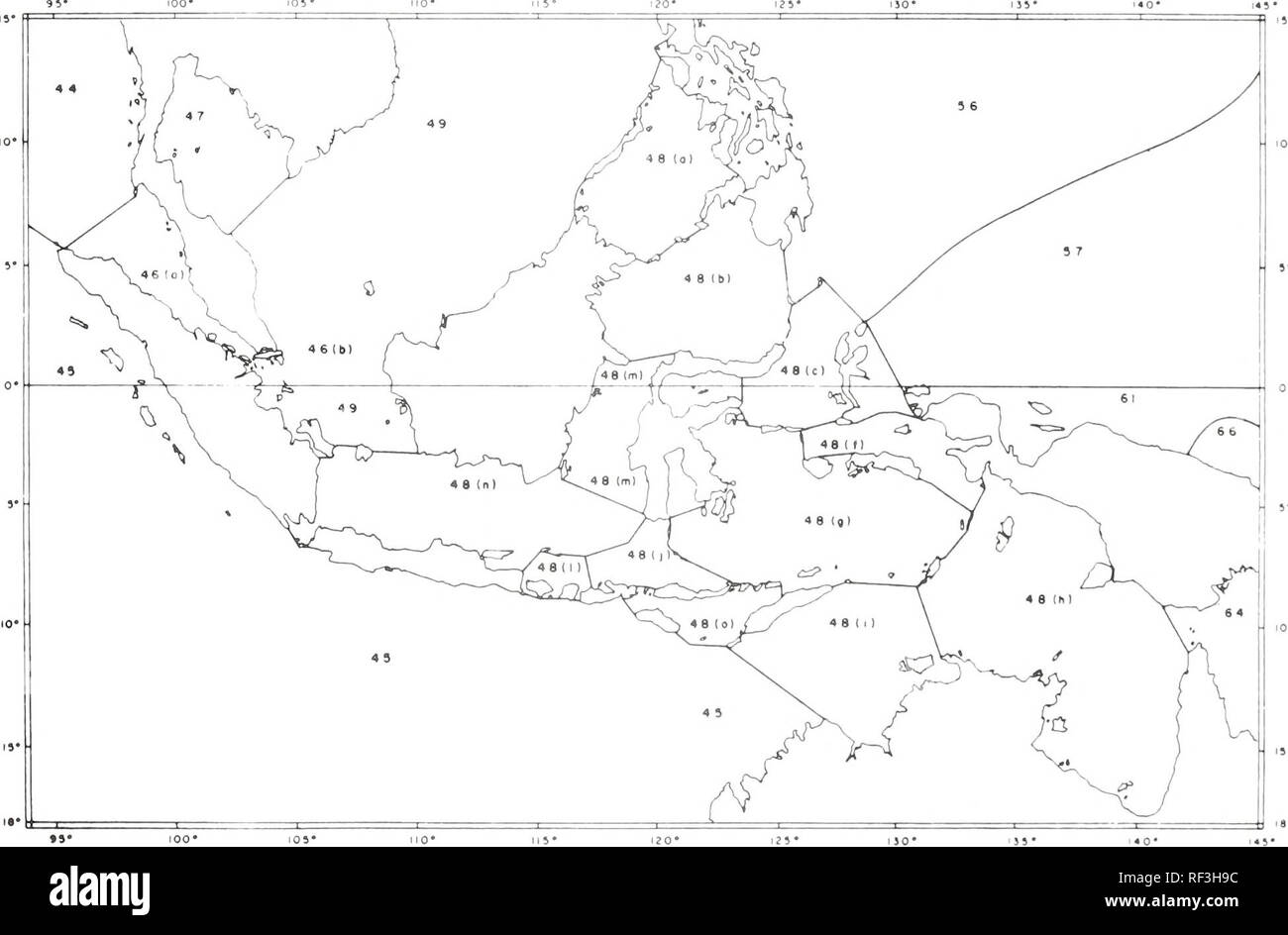 . Katalog von Daten. Change Notice/World Data Center ein, Ozeanographie. Ozeanographie Statistiken.. lO* 5 0 5 1 0 15" "0" "•&gt; 0'js' ST-^t&gt;&gt; V •^i^* "v&gt; &Lt;^ "i V 2 8 8/^ ^-^ ^-^ r ^-^ 28 8/GEOGRAPHISCHEN INDEX - EINZELHEITEN DER MITTELMEERRAUM. Geographischen INDEX - DETAILS VON INDONESIEN, 15. Bitte beachten Sie, dass diese Bilder sind von der gescannten Seite Bilder, die digital für die Lesbarkeit verbessert haben mögen - Färbung und Aussehen dieser Abbildungen können nicht perfekt dem Original ähneln. extrahiert. World Data Center - Ozeanographie. Washington, D. Stockfoto
