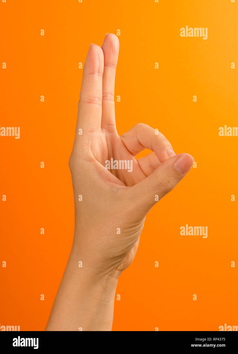 MUDRA ist eine Hand Position für Yoga und Meditation Stockfoto