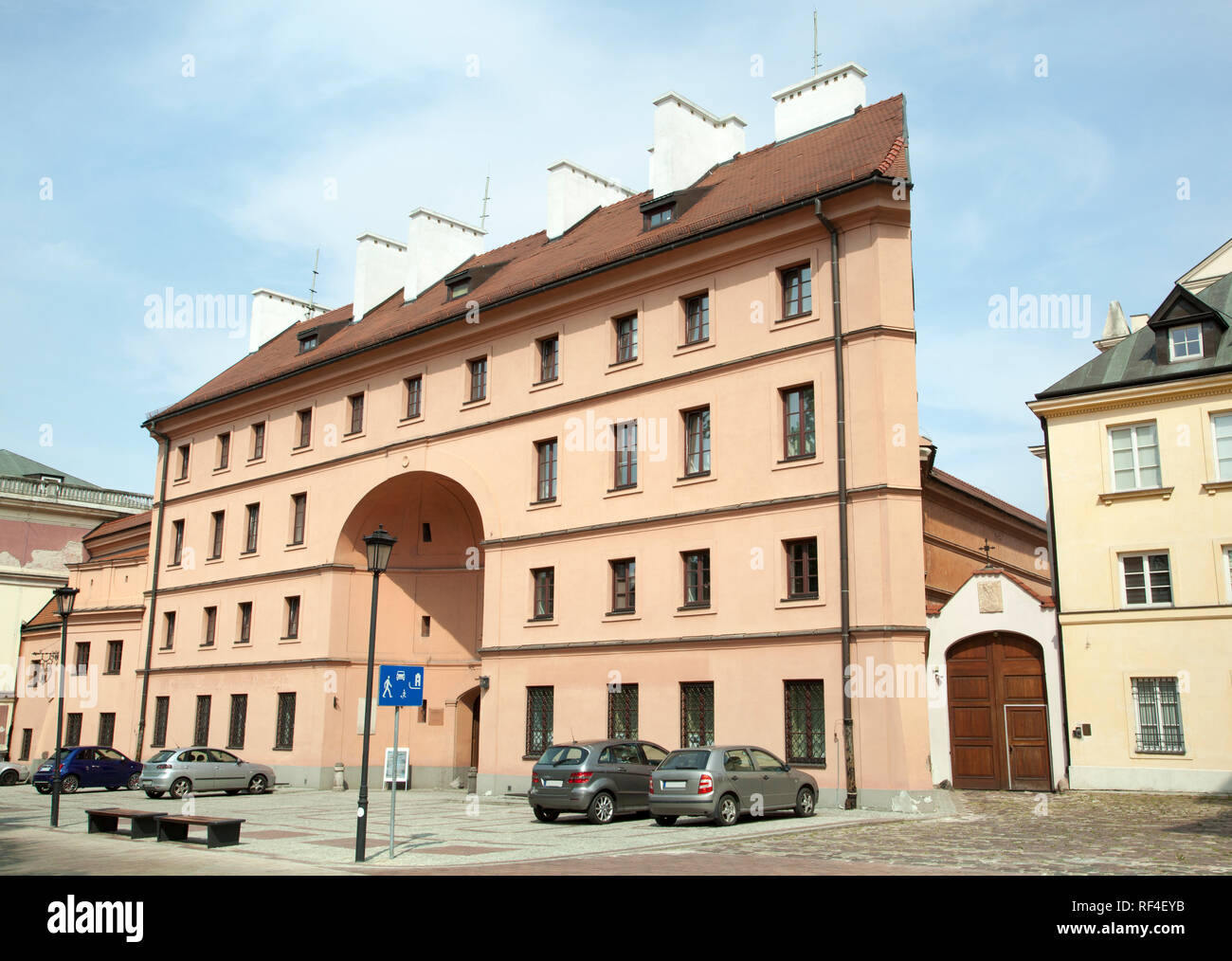 Zweidimensionale aussehendes Gebäude in Krakau Vorort historischen Bezirk der Stadt Warschau (Polen). Stockfoto