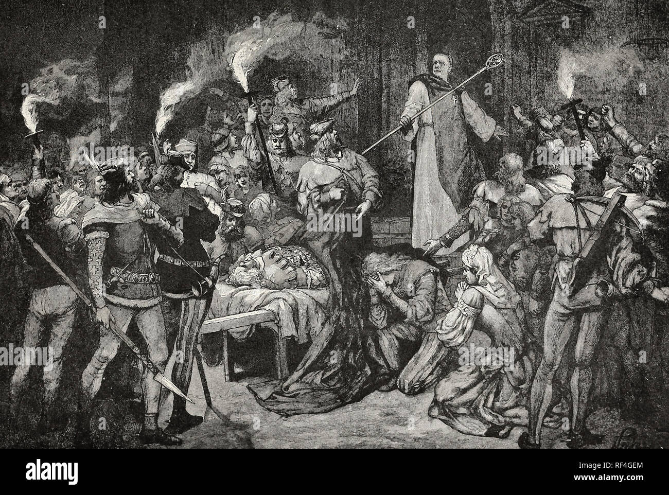 Der Kaiser Ludwig IV., Ludwig IV., Kaiser des Heiligen Römischen Reiches, in die von der Kirche ausgeschlossen worden, verweigert wird, christlichen Beerdigung, 1347 Stockfoto