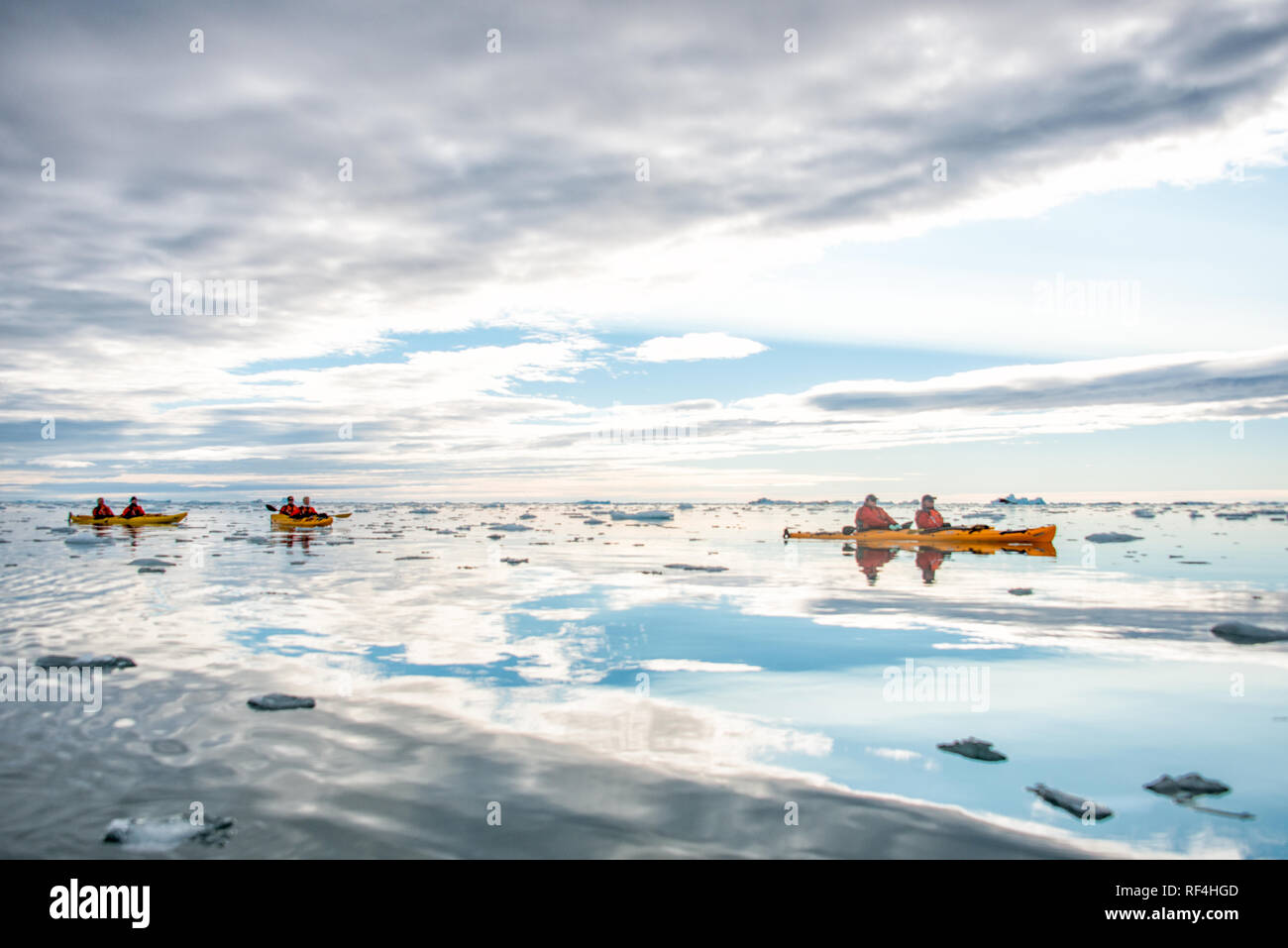 [Kajakfahren in der Arktis] eis Arktis polar Stockfoto