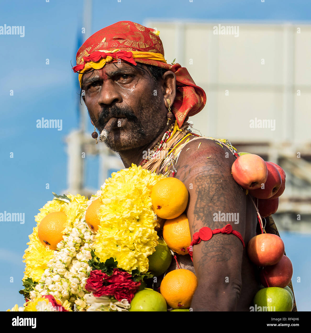 Kuala Lumpur, Malaysia. 21. Januar, 2019. Malaysia Thaipusam Festival am Batu Höhlen in Kuala Lumpur, Malaysia. Alle Gläubigen betet anders Lor Stockfoto