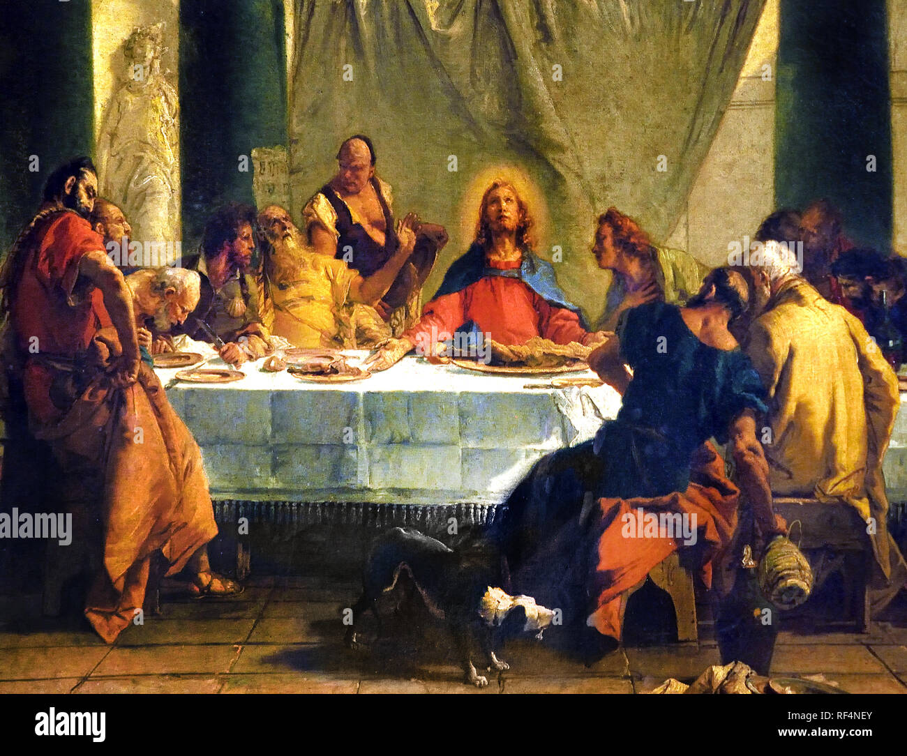 Das letzte Abendmahl 1745 - 1747 von Giovanni Battista Tiepolo 1696 - 1770 Italien, Italienisch, (Christi der Verrat des Judas) Stockfoto