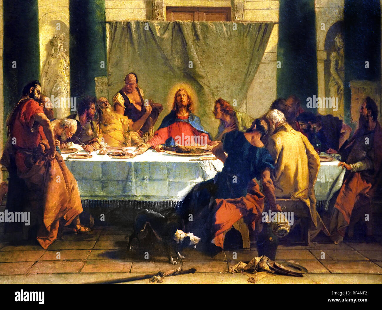 Das letzte Abendmahl 1745 - 1747 von Giovanni Battista Tiepolo 1696 - 1770 Italien, Italienisch, (Christi der Verrat des Judas) Stockfoto