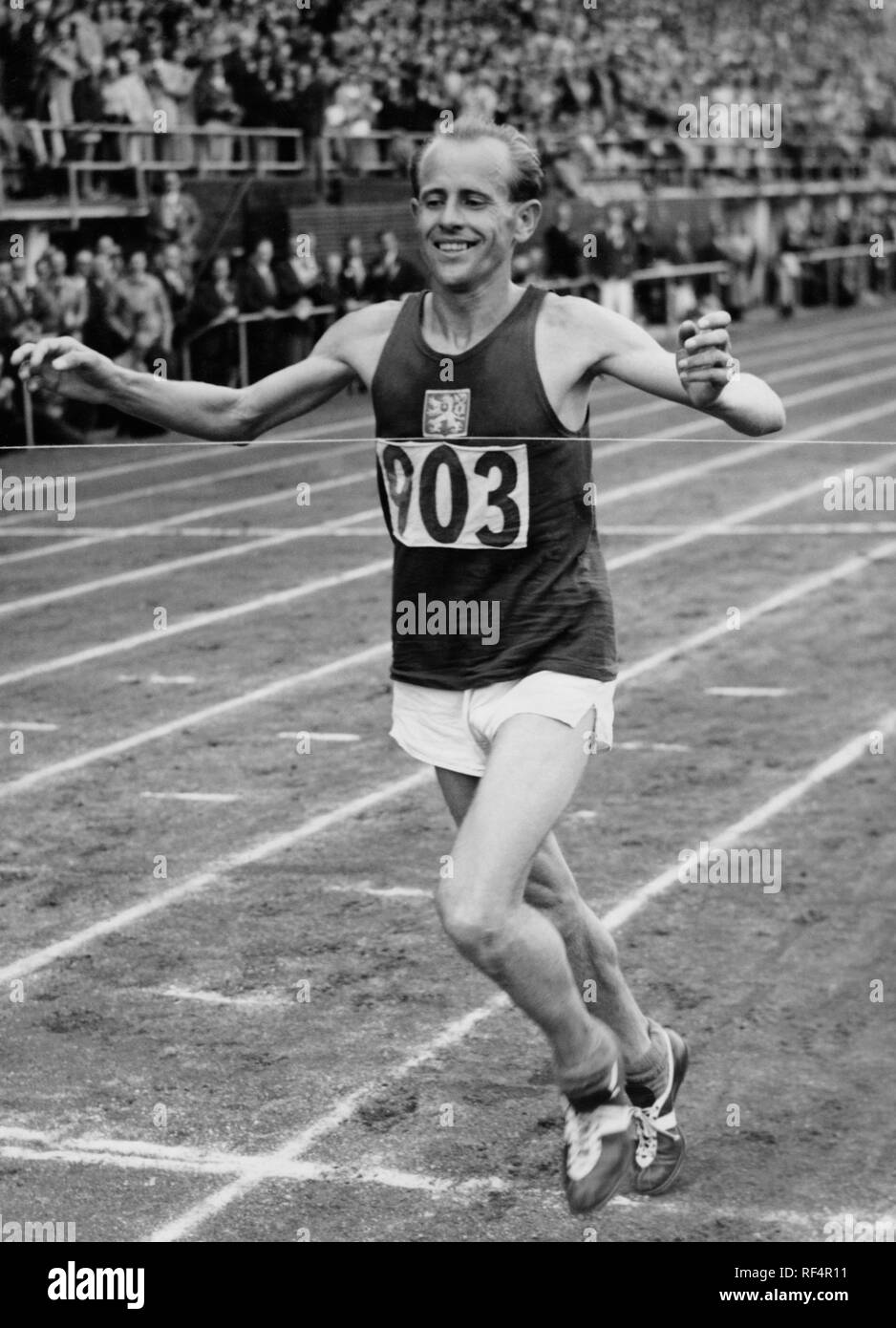 Emil zapotek, Helsinki olympische Spiele, 1952 Stockfoto