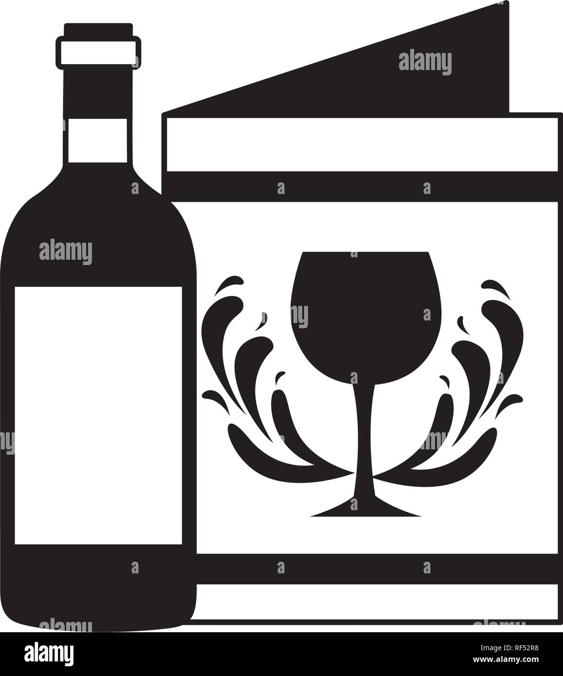 Flasche Wein Restaurant Speisekarte Getränke Stock-Vektorgrafik - Alamy