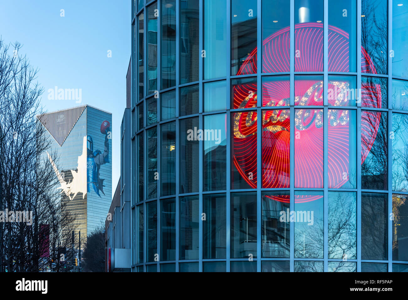 Welt von Coca-Cola in der Innenstadt von Atlanta, Georgia, neben der Centennial Olympic Park. (USA) Stockfoto