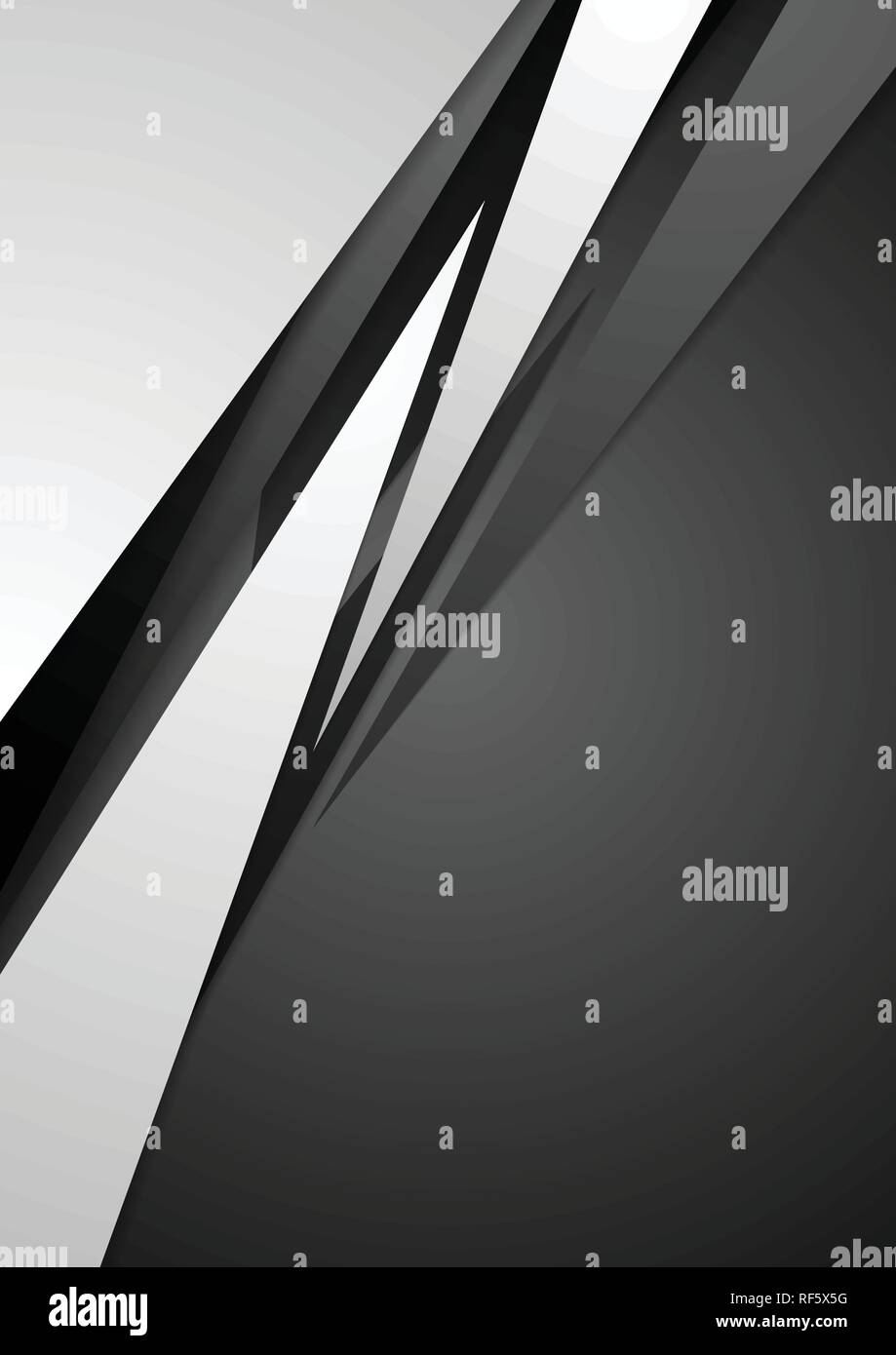 Schwarze und weiße abstrakten geometrischen Streifen vector Hintergrund Stock Vektor