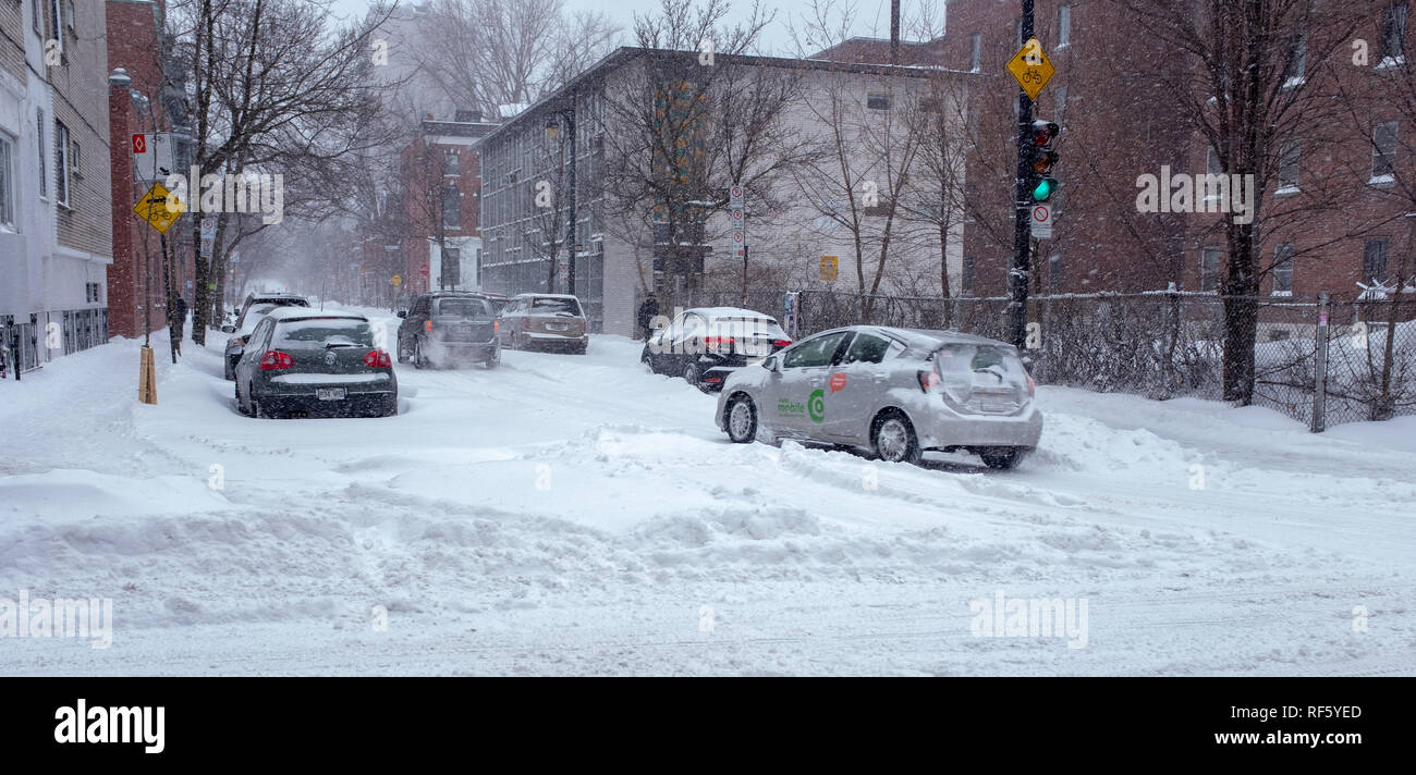 Schneesturm in Montreal Stockfoto