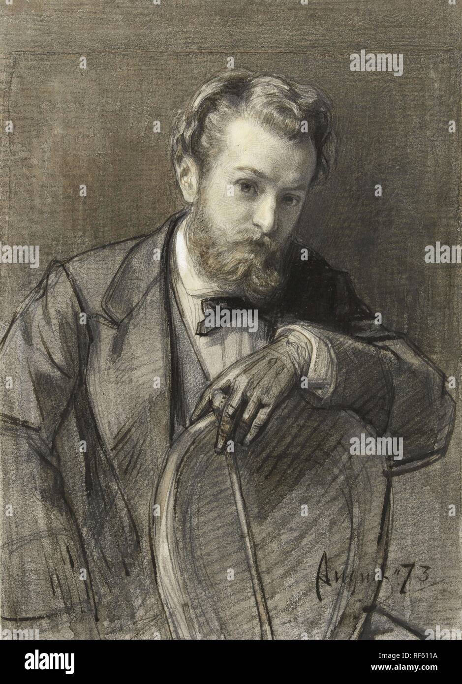 Portrait von Gerardus Alleb?. Verfasser der Stellungnahme: August Allebé. Dating: 1873. Maße: h 308 mm × 221 mm. Museum: Rijksmuseum, Amsterdam. Stockfoto