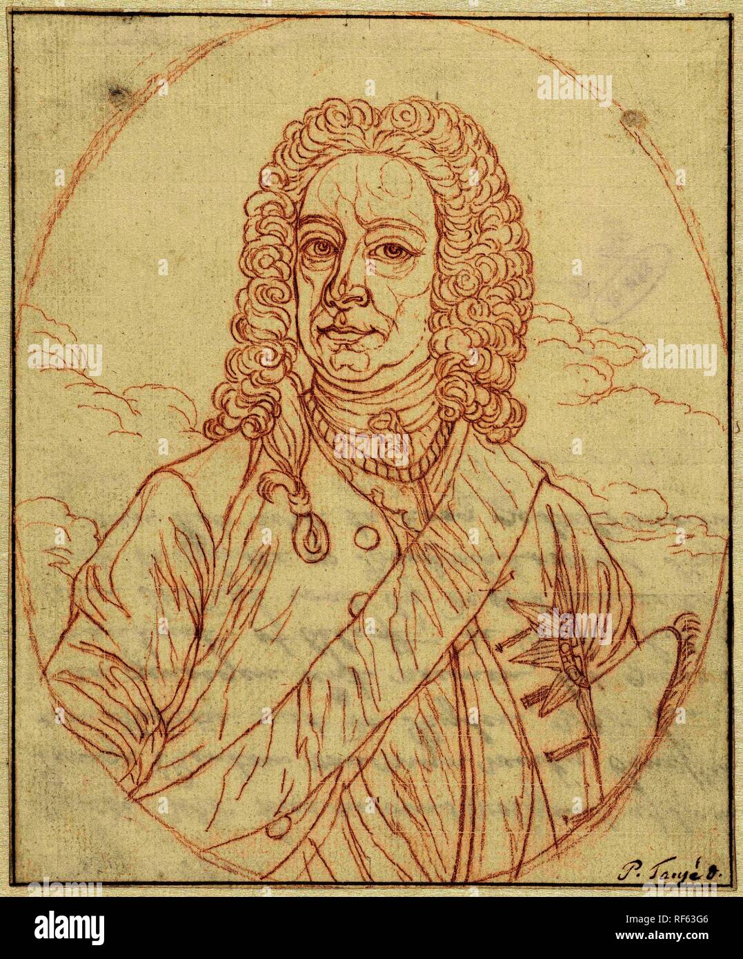 Porträt von George Augustus II., König von England. Verfasser der Stellungnahme: Pieter Tanjé (auf Objekt erwähnt). Datierung: 1741 - 1761. Maße: H 164 mm x B 135 mm. Museum: Rijksmuseum, Amsterdam. Stockfoto