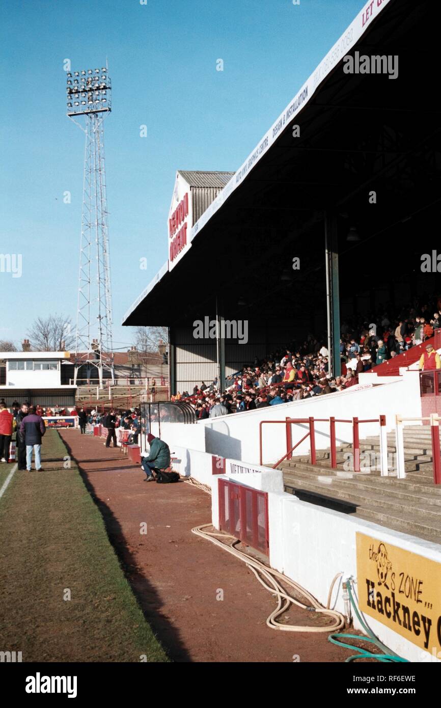 Allgemeine Ansicht von Leyton Orient FC Football Ground, Brisbane Road, Leyton, London, dargestellt am 22. Dezember 1996 Stockfoto