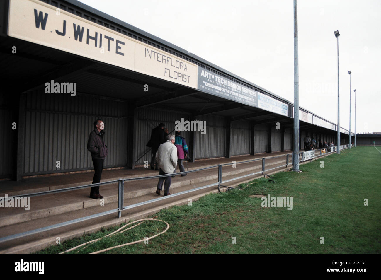 Allgemeine Ansicht von El Rocío FC Football Ground, Emerald Park, Woodfarm Lane, Gorleston, Norfolk, dargestellt am 2. November 1996 Stockfoto