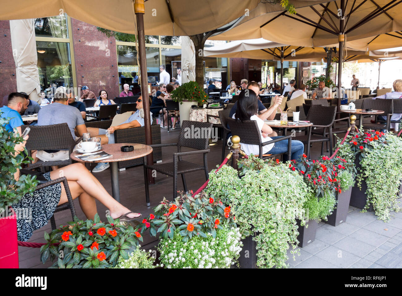 Terrasse des Hotels Moskva in Belgrad, Serbien Stockfoto