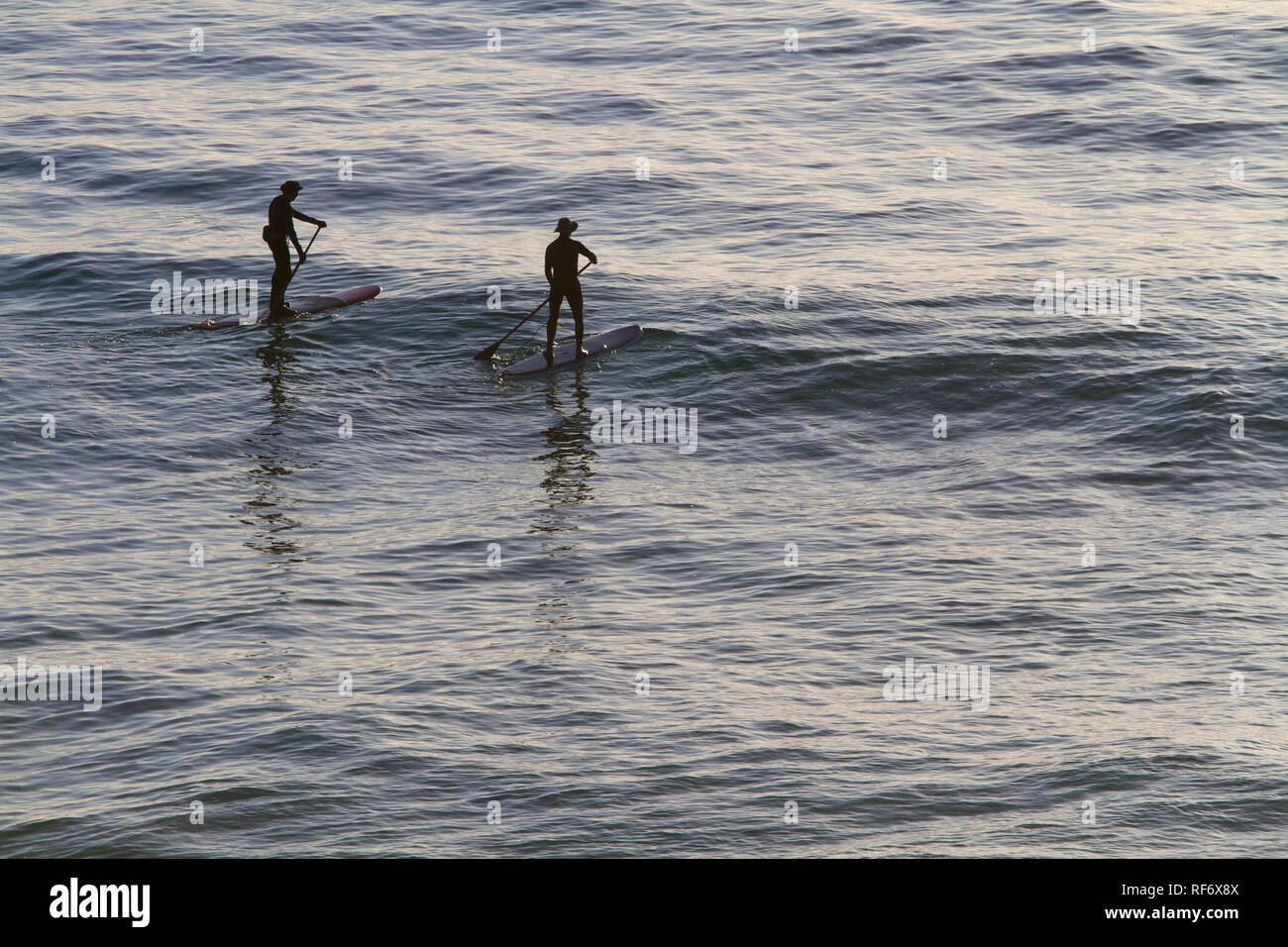 Paddle Boarding in Big Sur Stockfoto