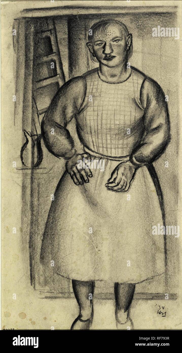 Stehende Frau. Verfasser der Stellungnahme: Henk Henriët. Dating: 1934. Maße: H 308 mm x B 182 mm. Museum: Rijksmuseum, Amsterdam. Stockfoto
