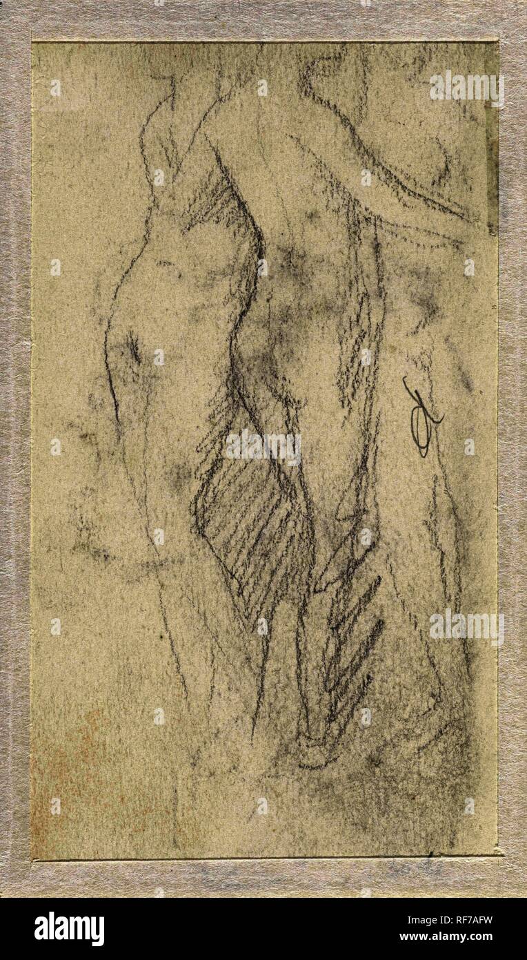 Landschaft. Verfasser der Stellungnahme: Jacob Maris. Datierung: 1847 - 1899. Maße: H 123 mm x W 74mm. Museum: Rijksmuseum, Amsterdam. Stockfoto