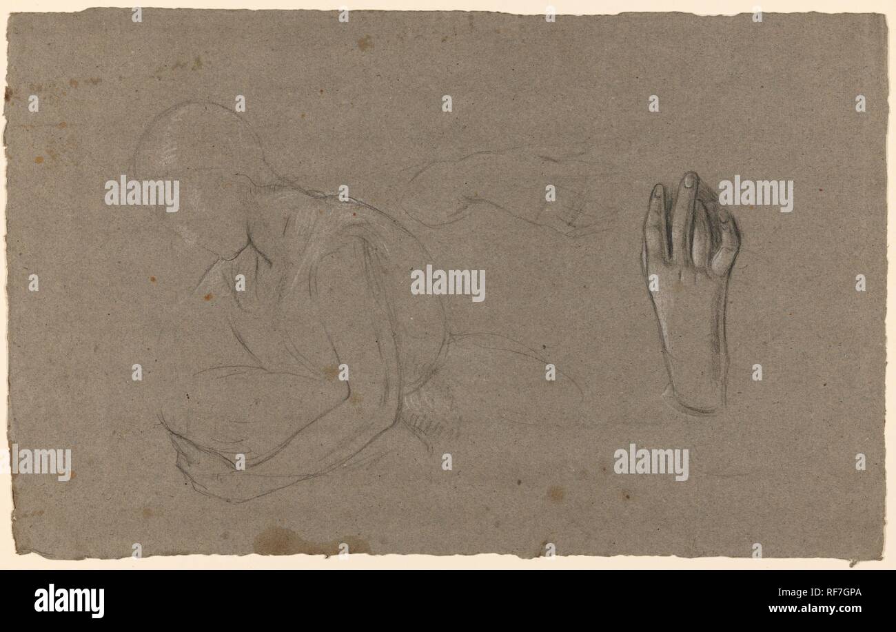 Studium der Hände und eine Abbildung. Verfasser der Stellungnahme: Jan Adam Kruseman. Datierung: 1814 - 1862. Maße: H 360 mm x B 580 mm. Museum: Rijksmuseum, Amsterdam. Stockfoto