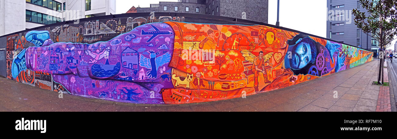Doodle auf Ducie Street/Store Street, durch New York Street Artist und Obdachlosen Künstlern, in der Nähe von Manchester Piccadilly, Großbritannien, M1 2JQ Stockfoto