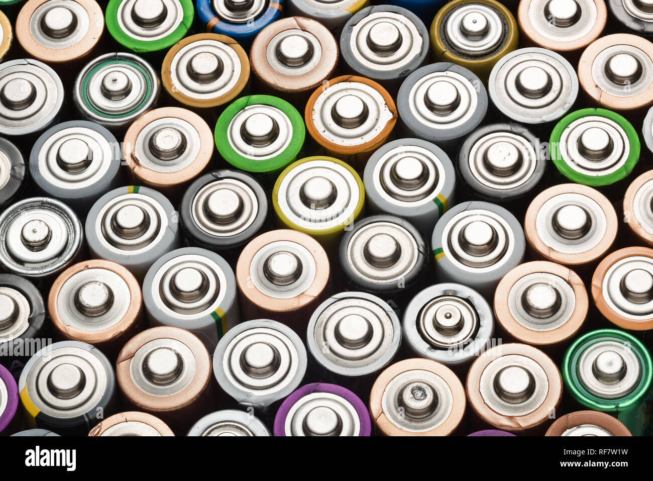Batterie abstrakt hintergrund Schuß von oben. Stockfoto
